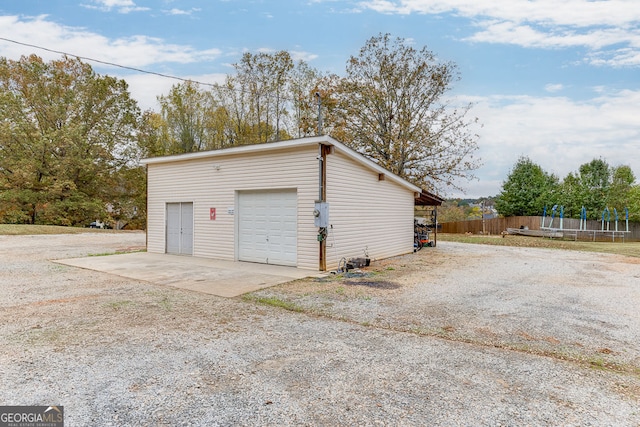 view of garage