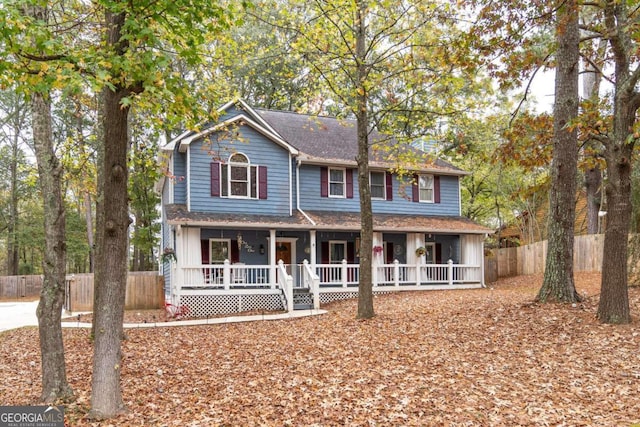 view of front facade featuring a porch