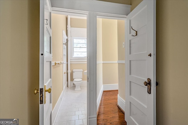 hall featuring hardwood / wood-style floors