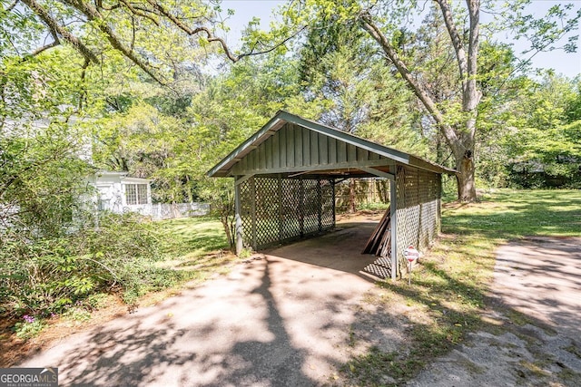 view of patio / terrace featuring a carport