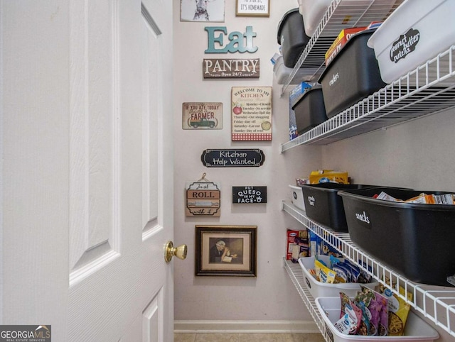 view of pantry