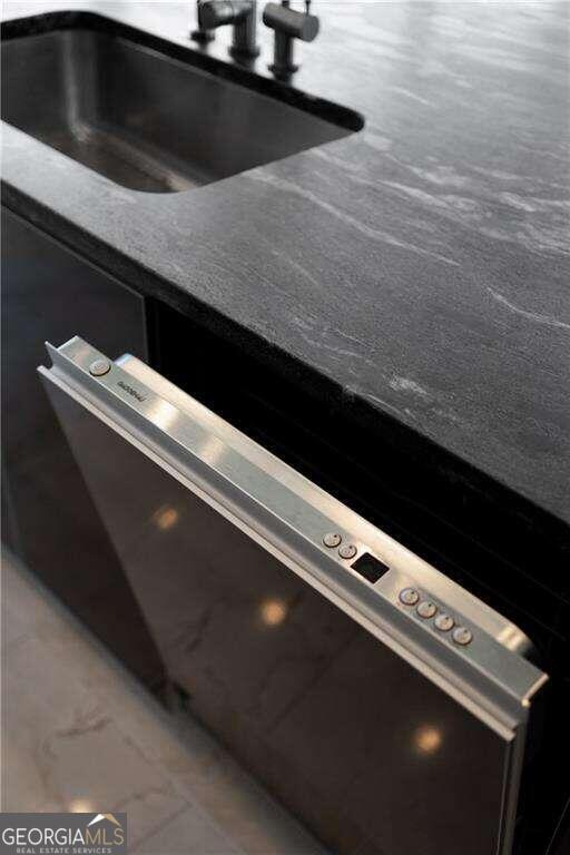 details with stainless steel dishwasher and sink