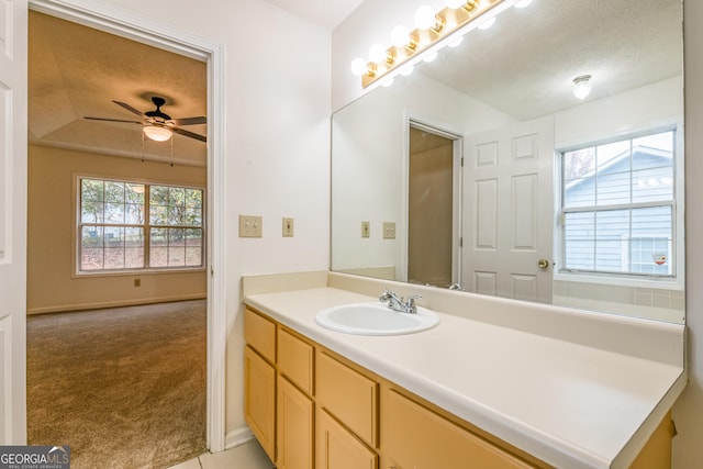 1121 Whisper Wind Dr, Mcdonough, GA 30253 - bathroom featuring vanity and ceiling fan
