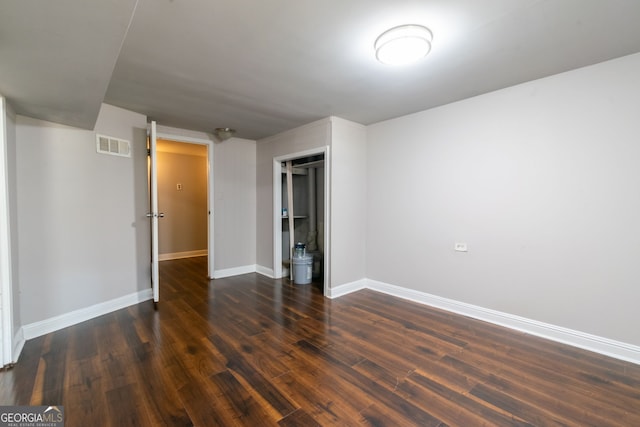 interior space featuring dark hardwood / wood-style floors