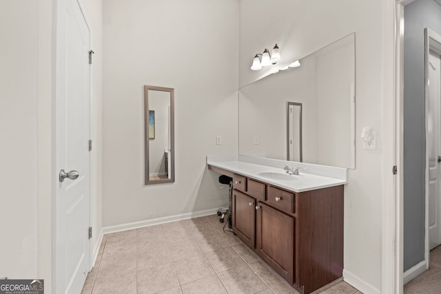 bathroom featuring vanity and tile patterned flooring