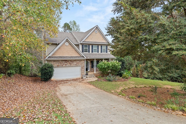 view of front facade with a garage