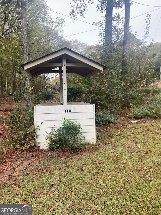 view of yard with a gazebo