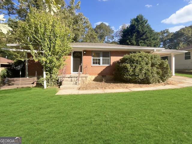 828 Pinevalley Dr, Forest Park, GA 30297 - view of front facade featuring crawl space, a front lawn, and brick siding