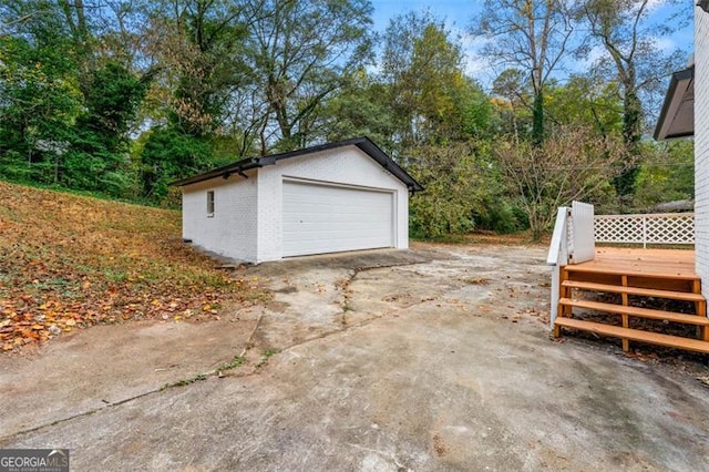 view of garage