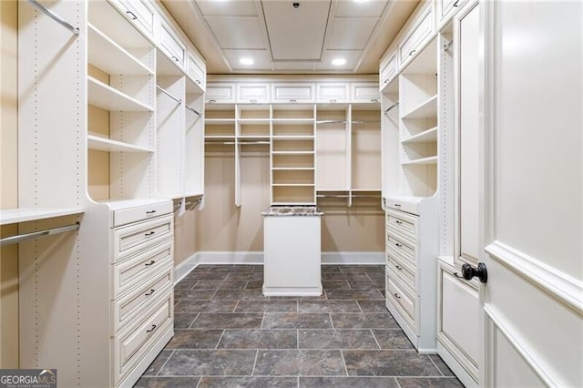 view of walk in closet