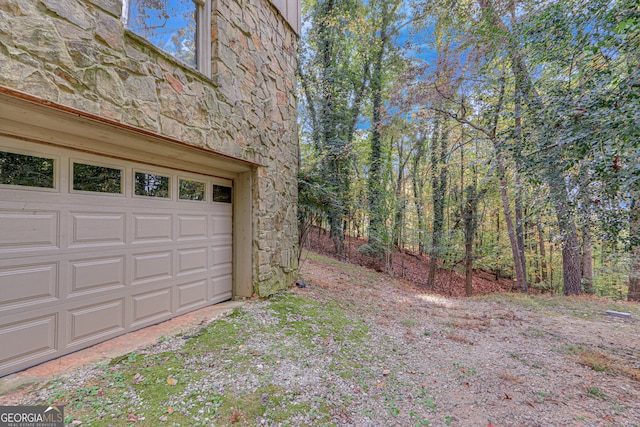 view of garage