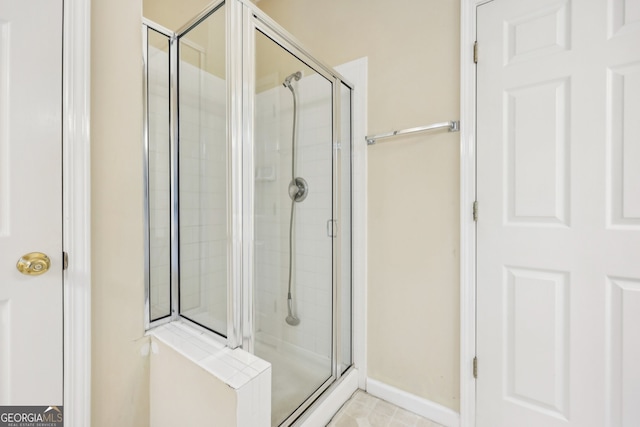 bathroom featuring walk in shower