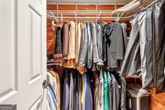 spacious closet featuring hardwood / wood-style floors