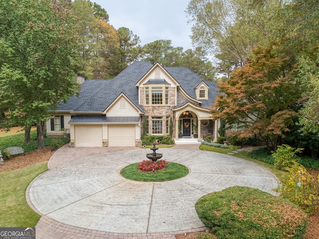 view of front facade with a garage