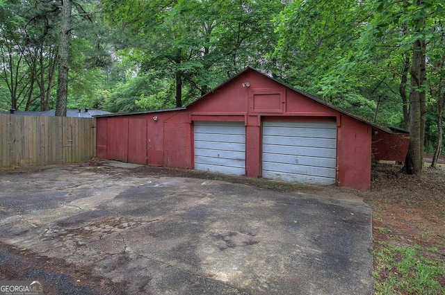 view of garage