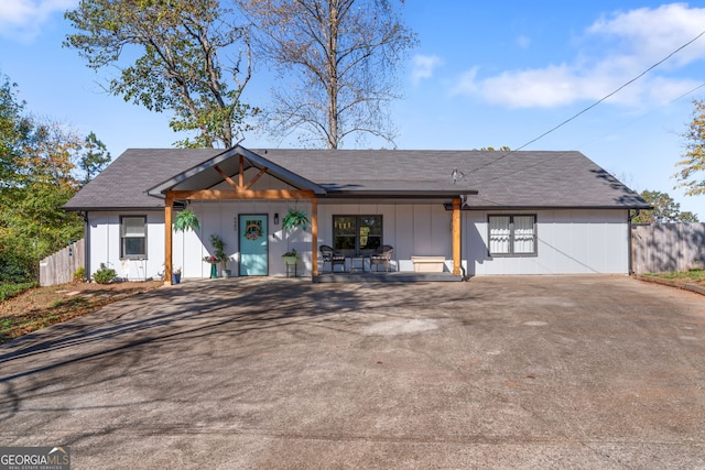 view of front of property with a patio area