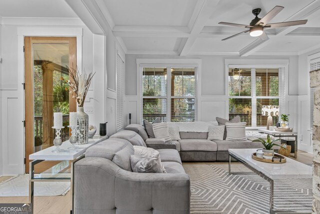 265 Federal St, Athens, GA 30607 - sunroom with coffered ceiling and beamed ceiling