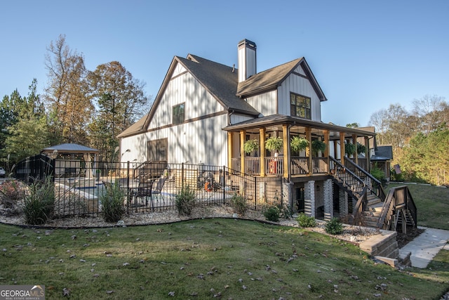 265 Federal St, Athens, GA 30607 - rear view of property featuring stairway and a chimney