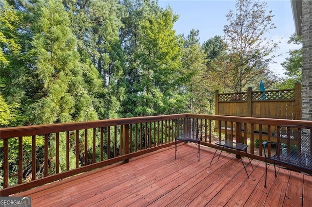 view of wooden deck