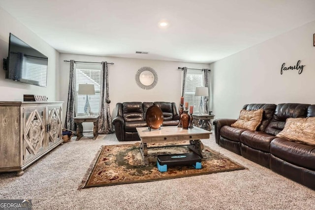 view of carpeted living room