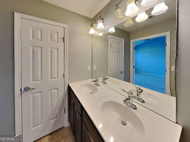 bathroom featuring vanity and tile patterned floors