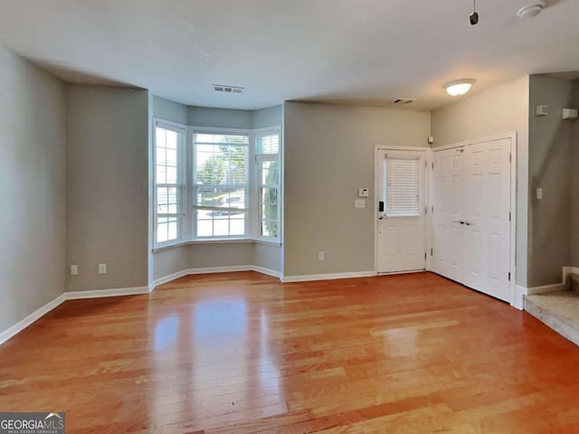 empty room featuring light wood-type flooring