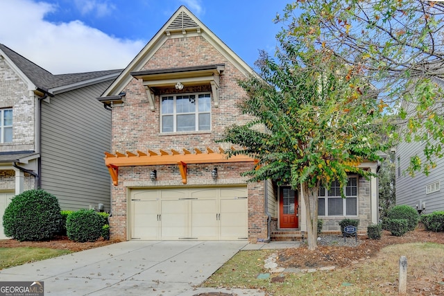 view of front of property featuring a garage