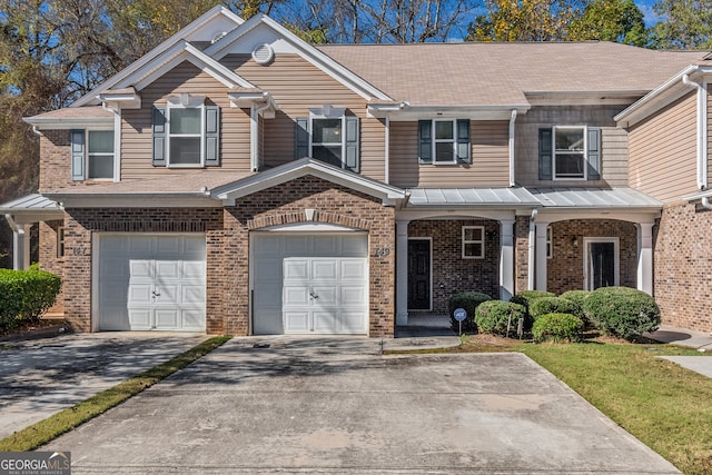 view of front of house with a garage