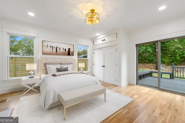 interior space featuring a wealth of natural light and light hardwood / wood-style floors