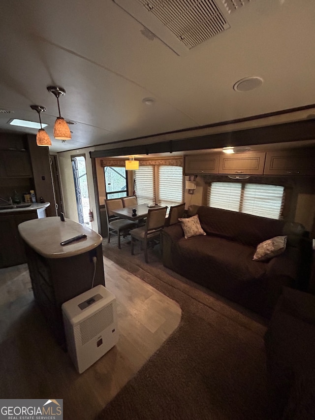 living room featuring hardwood / wood-style flooring