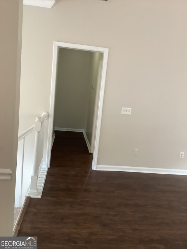 hall featuring dark hardwood / wood-style flooring