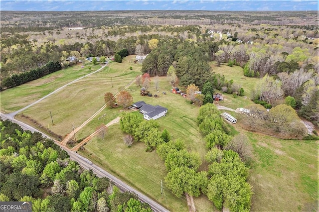 drone / aerial view with a rural view