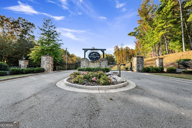 view of community sign