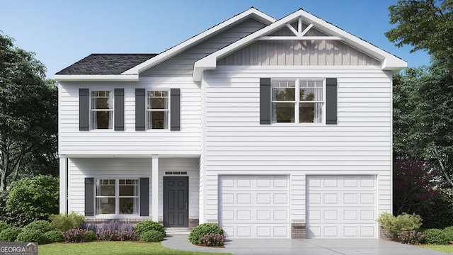 view of front of home featuring a garage