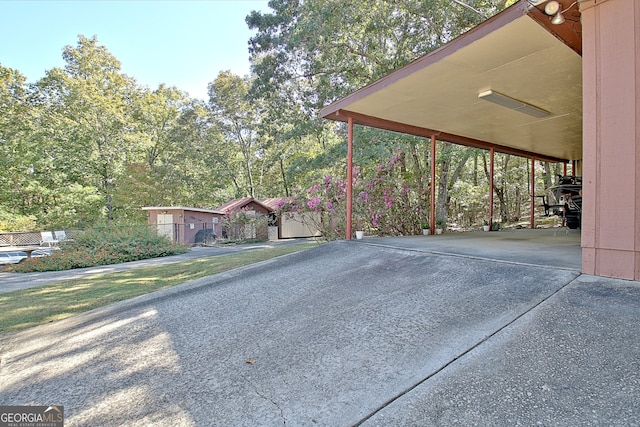 view of patio / terrace featuring a carport