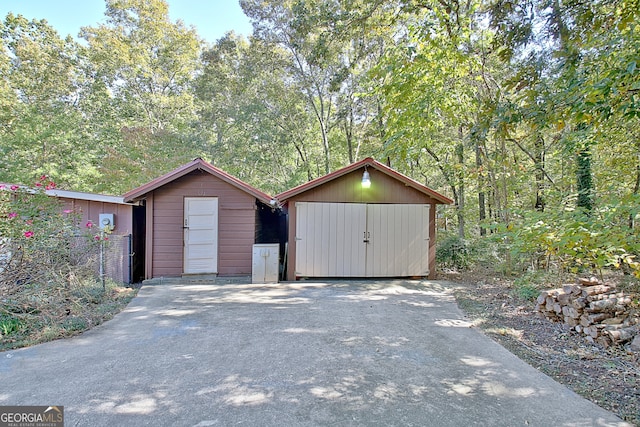 view of garage