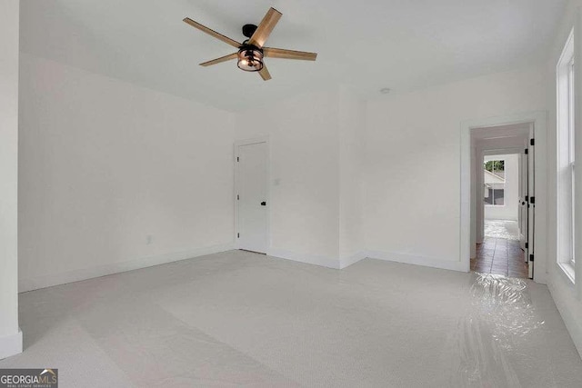 spare room featuring ceiling fan