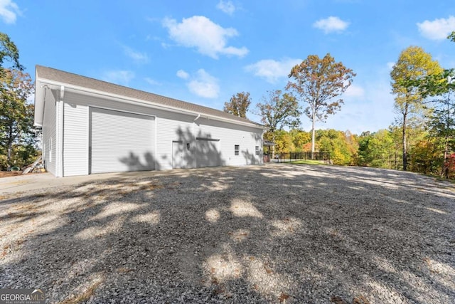 view of garage