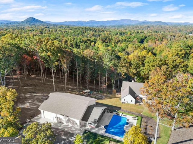 aerial view featuring a mountain view