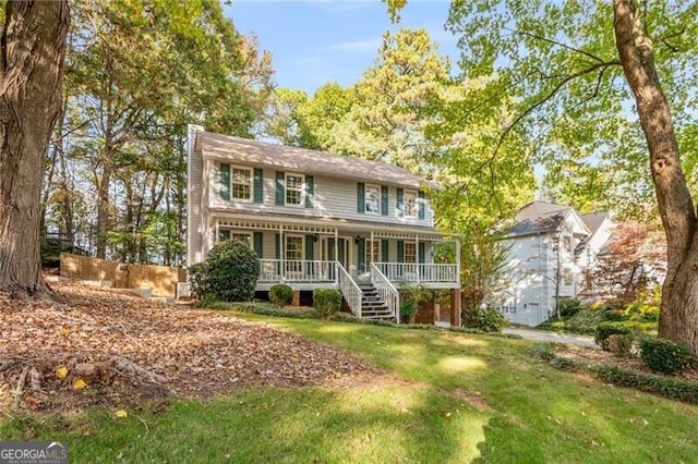 view of front of house with covered porch