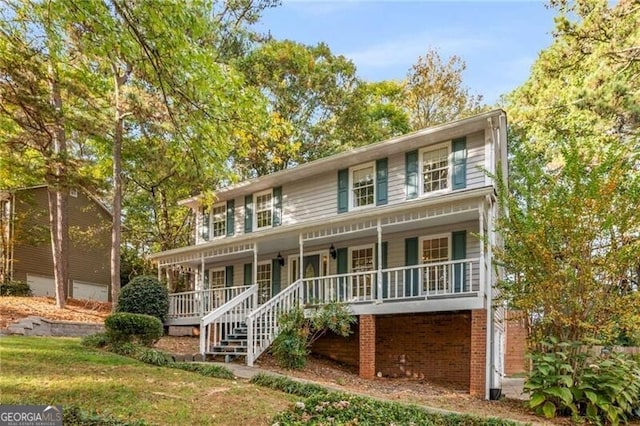 view of front of home featuring covered porch