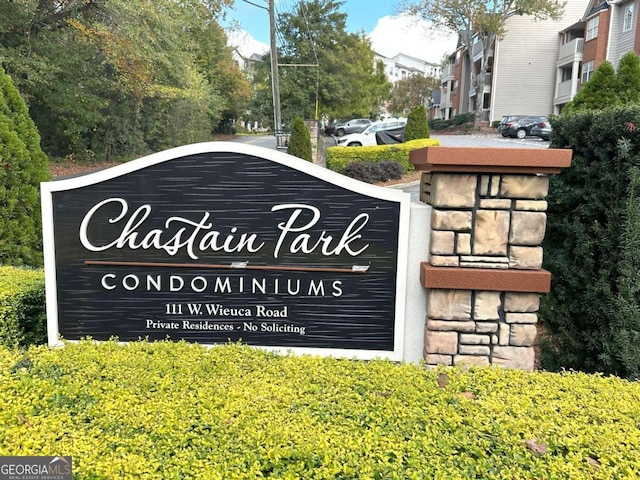 view of community sign