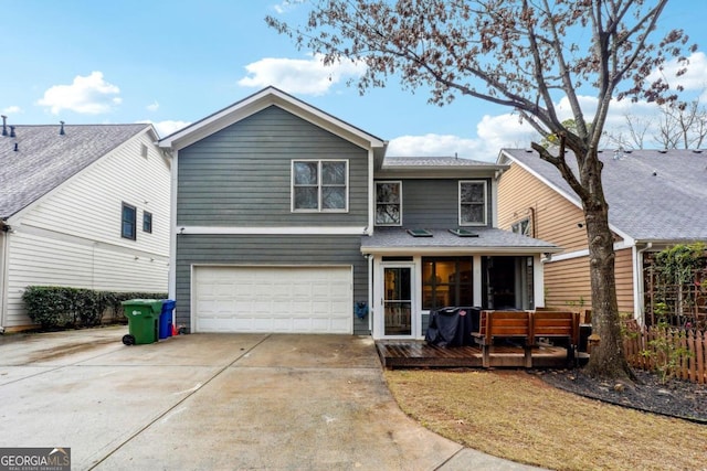 view of front of home featuring a garage