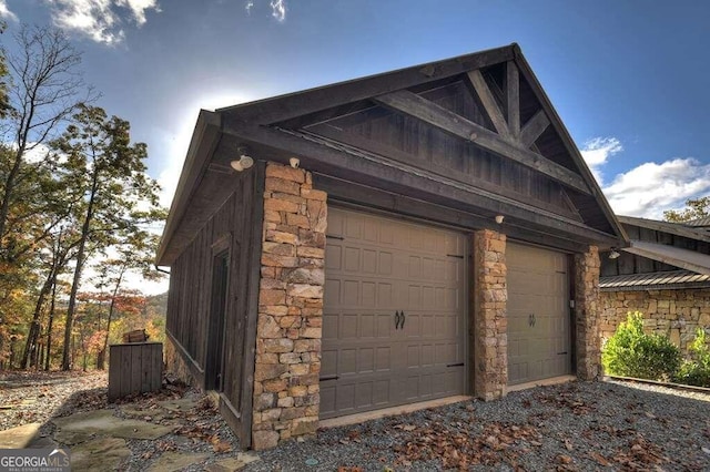 view of garage