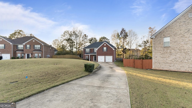 view of yard featuring a garage