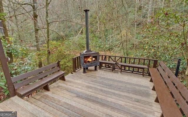 view of wooden deck