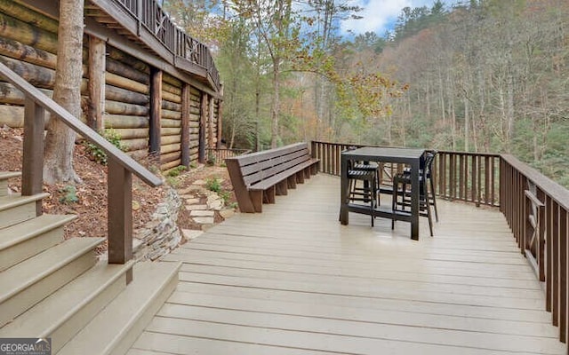 view of wooden deck