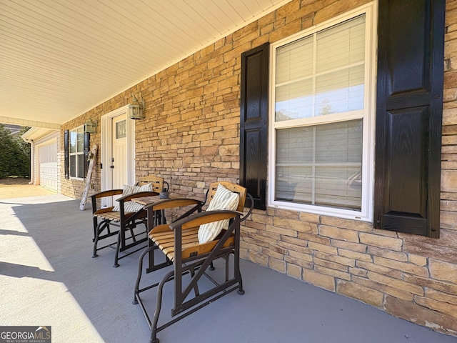 view of patio / terrace with a porch