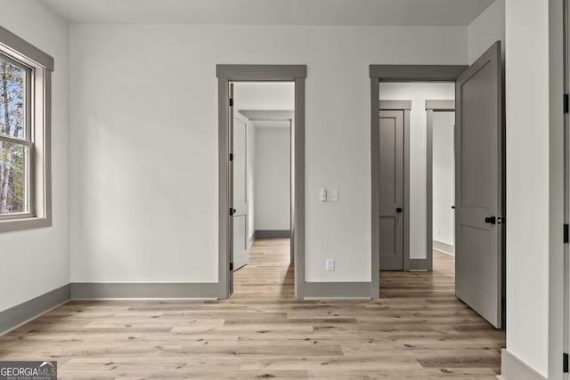 unfurnished bedroom featuring light hardwood / wood-style floors