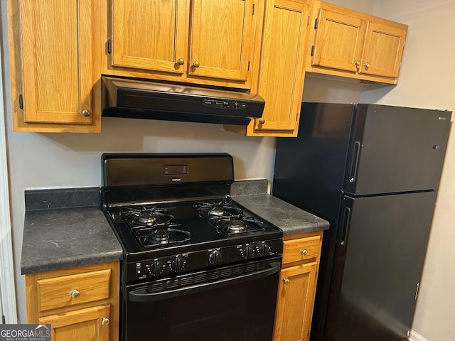 kitchen with black appliances